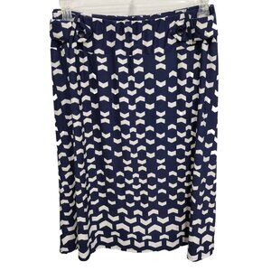Robert Louis Womens Midi Skirt Size XL Blue White Check Print Carrier Modest